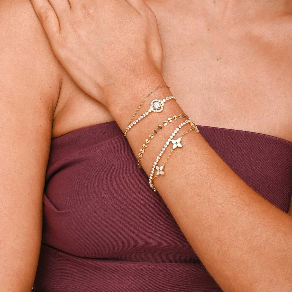 Jannah Clover Tennis Chain Bracelet