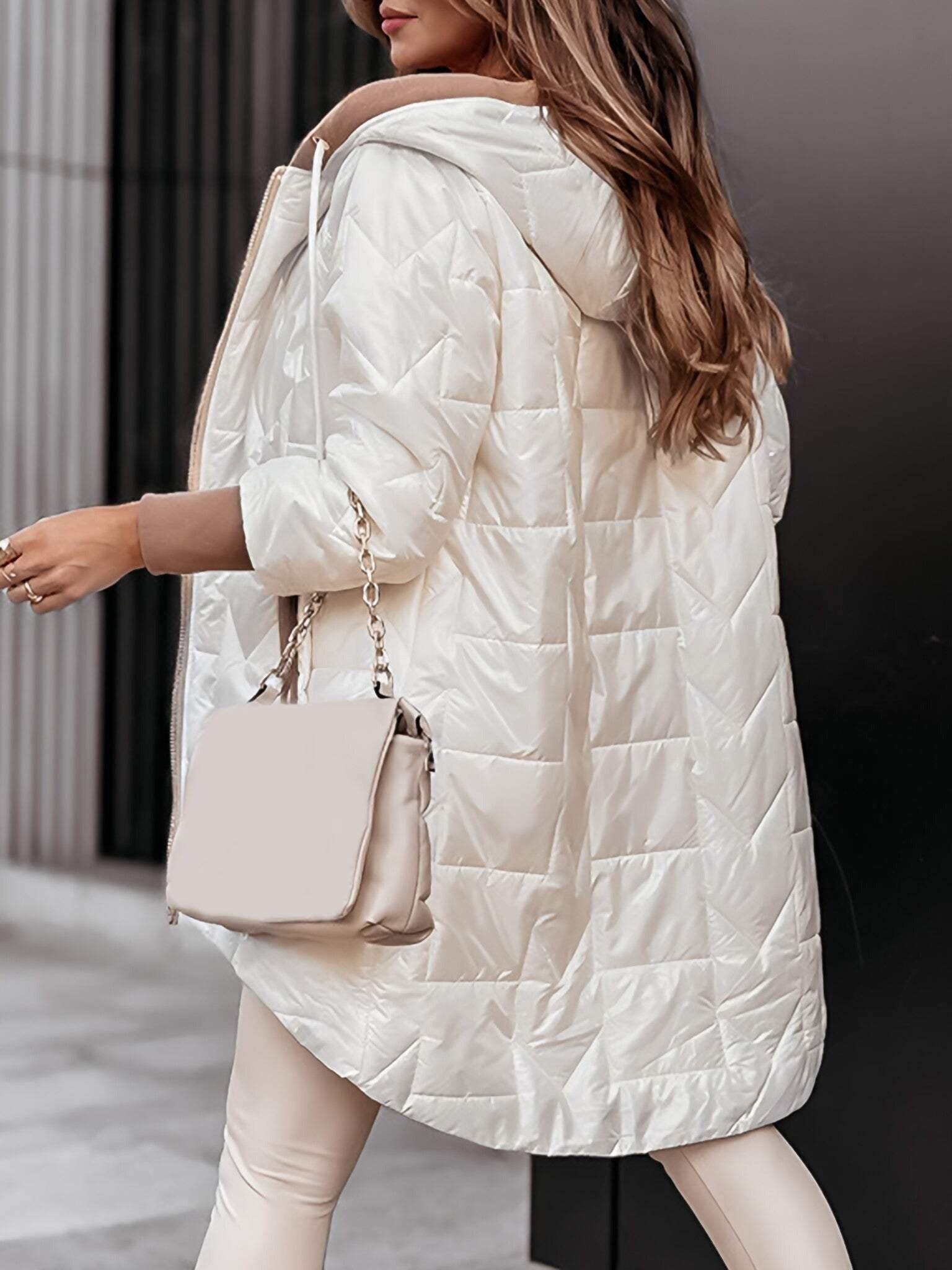 Raelynn Long Women's Hooded Coat – Lightweight Full-Zip Jacket for Daily Urban Use & Cool Weather