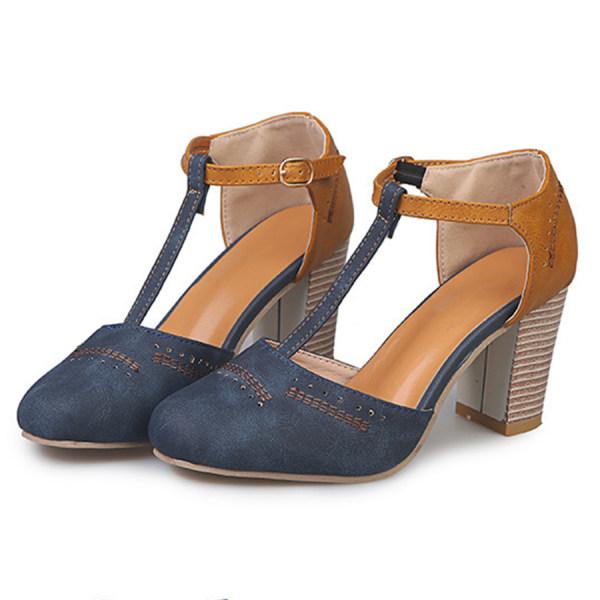 Morgiane Women's Sandals – Elegant Closed-Toe Sandals with Block Heel & Adjustable Ankle Strap