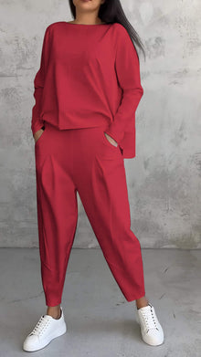 Emilie Women's Set – Comfortable and Elegant Round Neck Outfit in Spandex with Modern Style