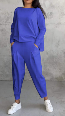 Emilie Women's Set – Comfortable and Elegant Round Neck Outfit in Spandex with Modern Style
