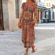 Caroline Maxi Dress Women – Cotton & Linen, Fluid Cut and Timeless Pattern