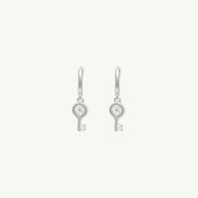 Key Clover Hoop Huggie Earrings