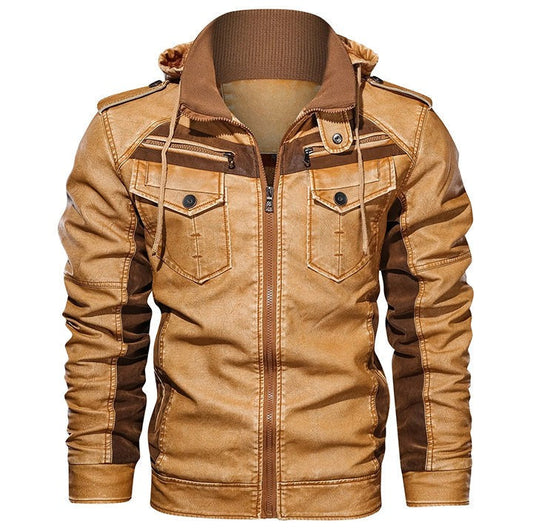 Sebastian Moreau | Premium Hooded Leather Jacket For Men