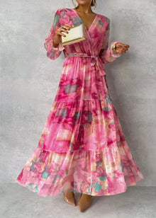 Mary Summer Dress Woman – Long Light Dress with Long Sleeves, Elegant & Modern