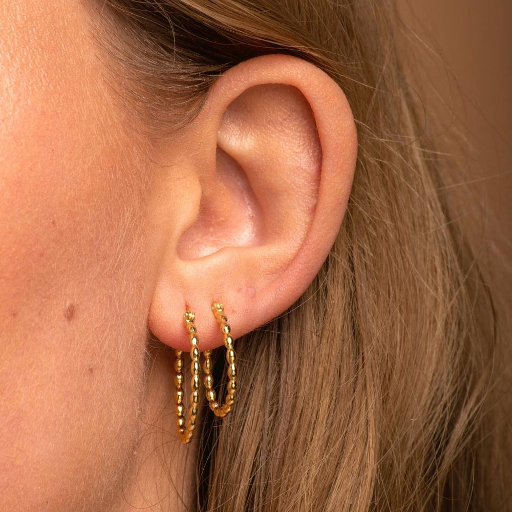 Large Ball Hoop Earrings