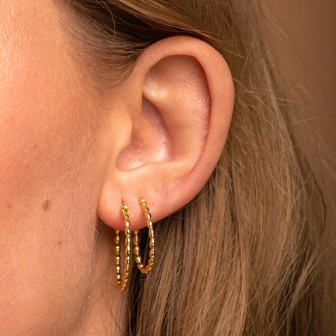 Large Ball Hoop Earrings