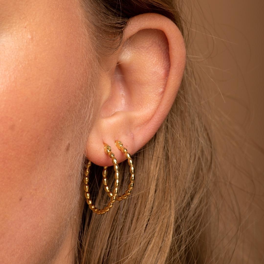 Large Ball Hoop Earrings