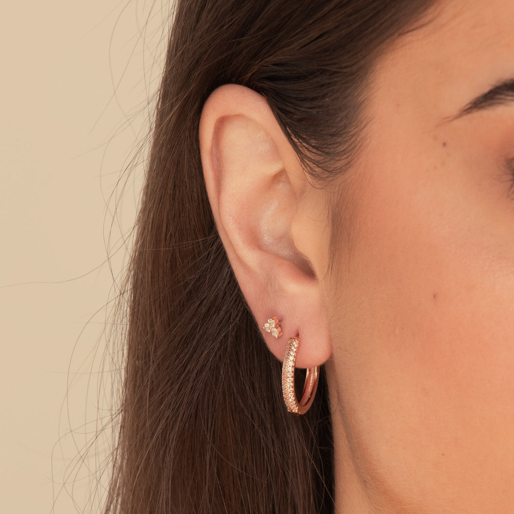 Large Sapphire Pave Hoop Earrings