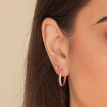 Large Sapphire Pave Hoop Earrings
