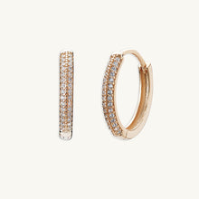 Large Sapphire Pave Hoop Earrings