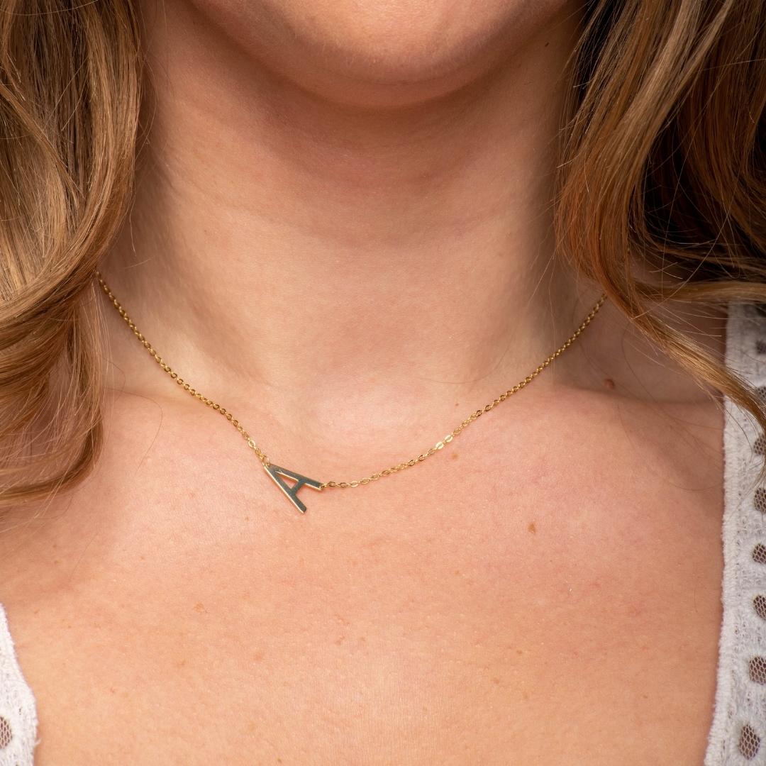 Large Sideways Letter Necklace