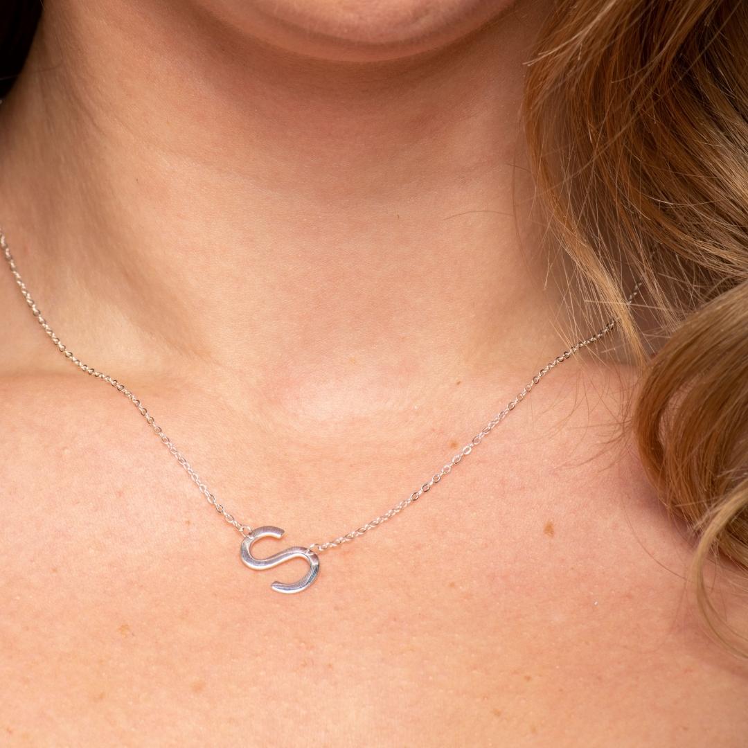 Large Sideways Letter Necklace