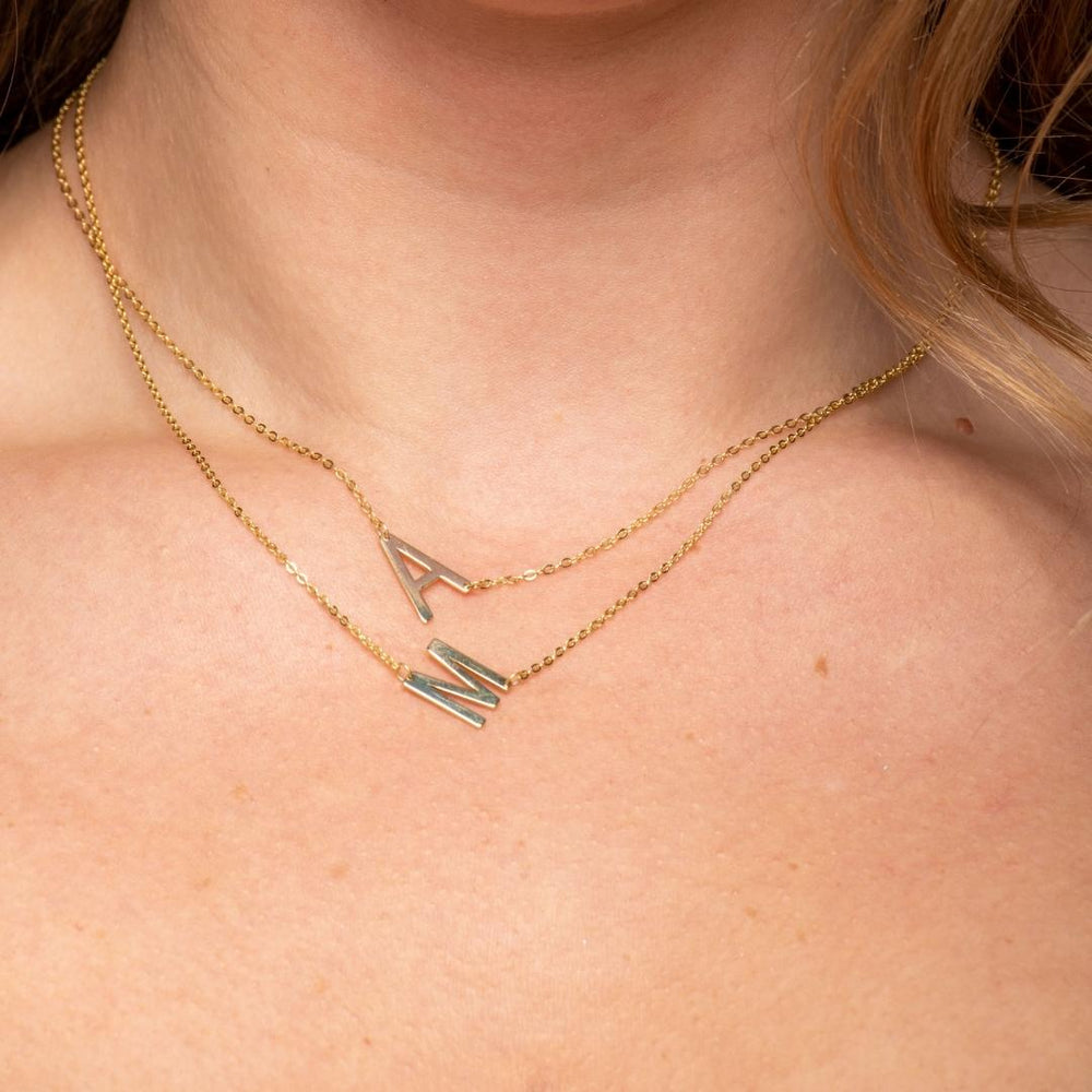 Large Sideways Letter Necklace