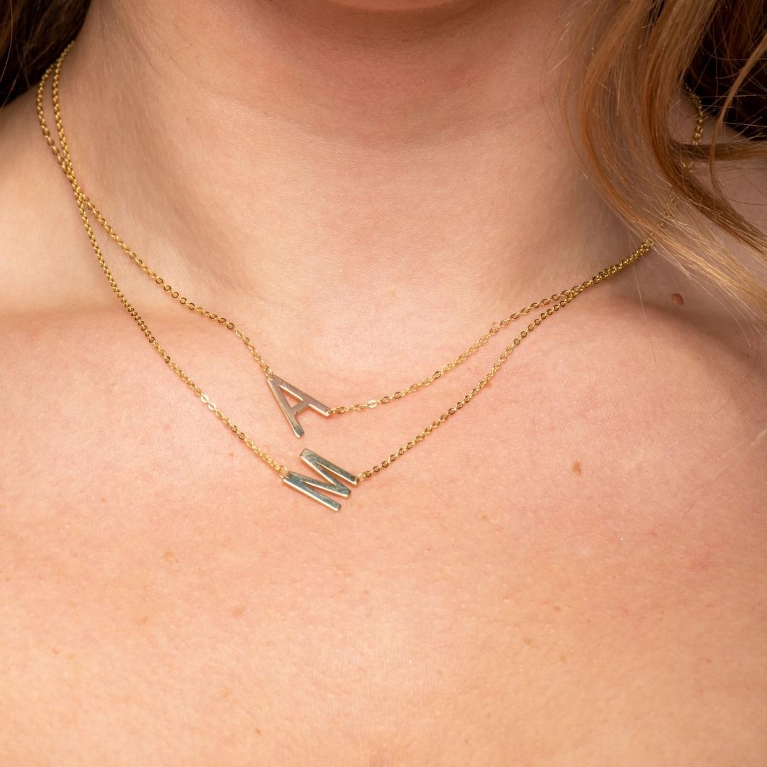 Large Sideways Letter Necklace