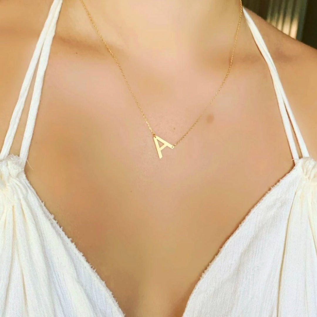 Large Sideways Letter Necklace