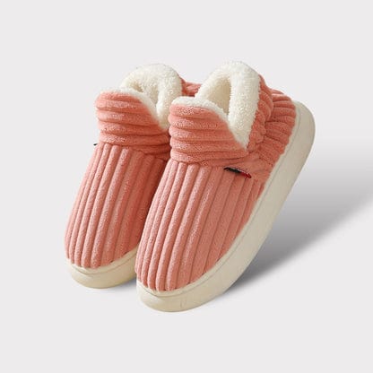 Lily Femme Slippers – Corduroy Velvet Slippers with Fur Lining & Non-Slip Sole