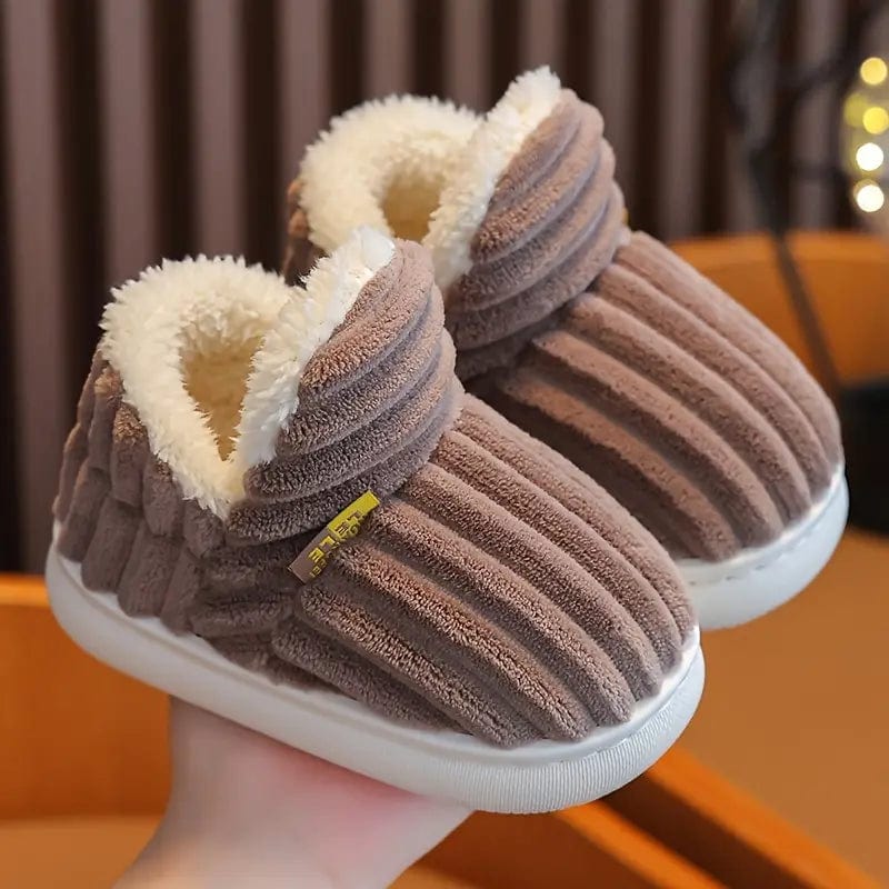Lily Femme Slippers – Corduroy Velvet Slippers with Fur Lining & Non-Slip Sole