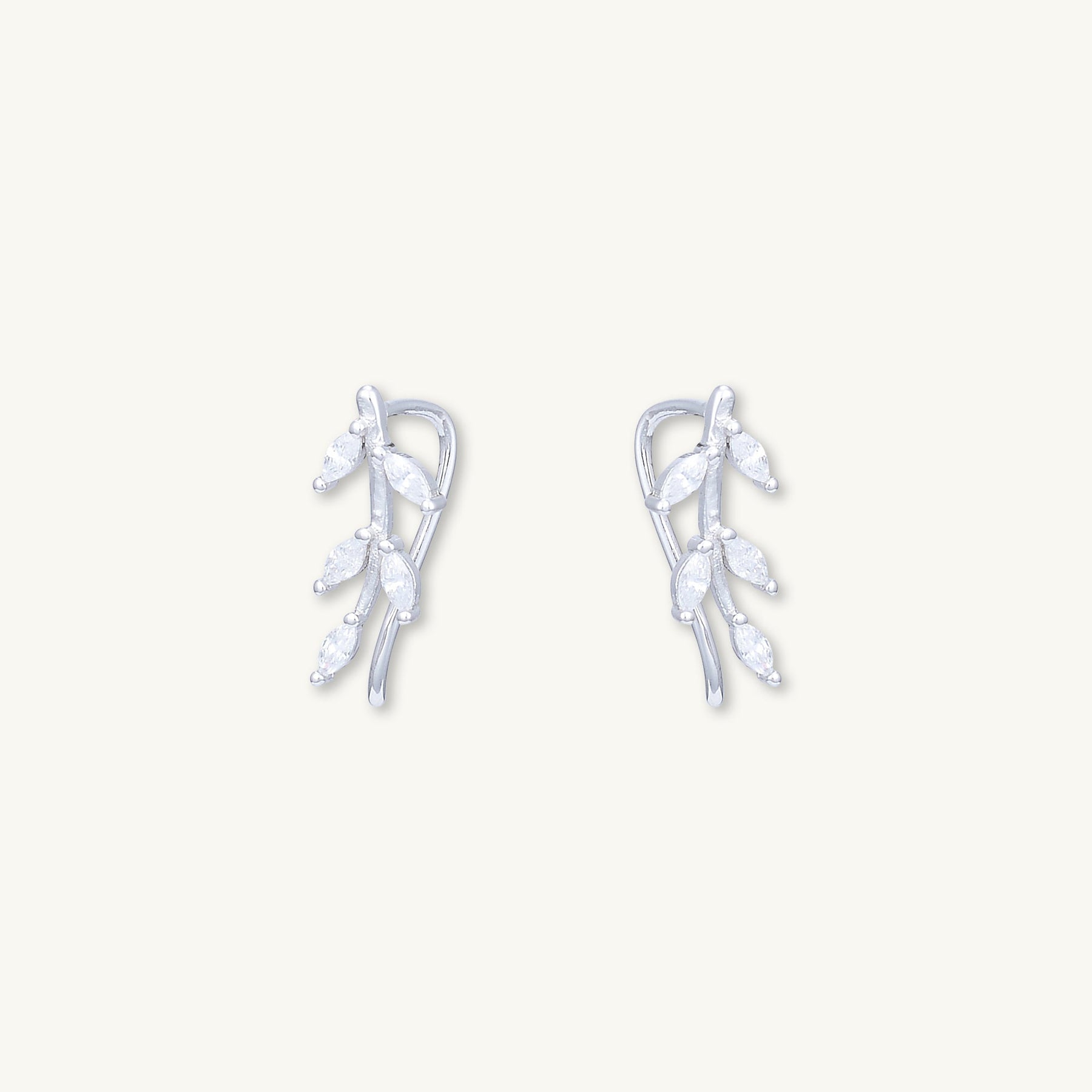 Leaf Sapphire Climber Earrings