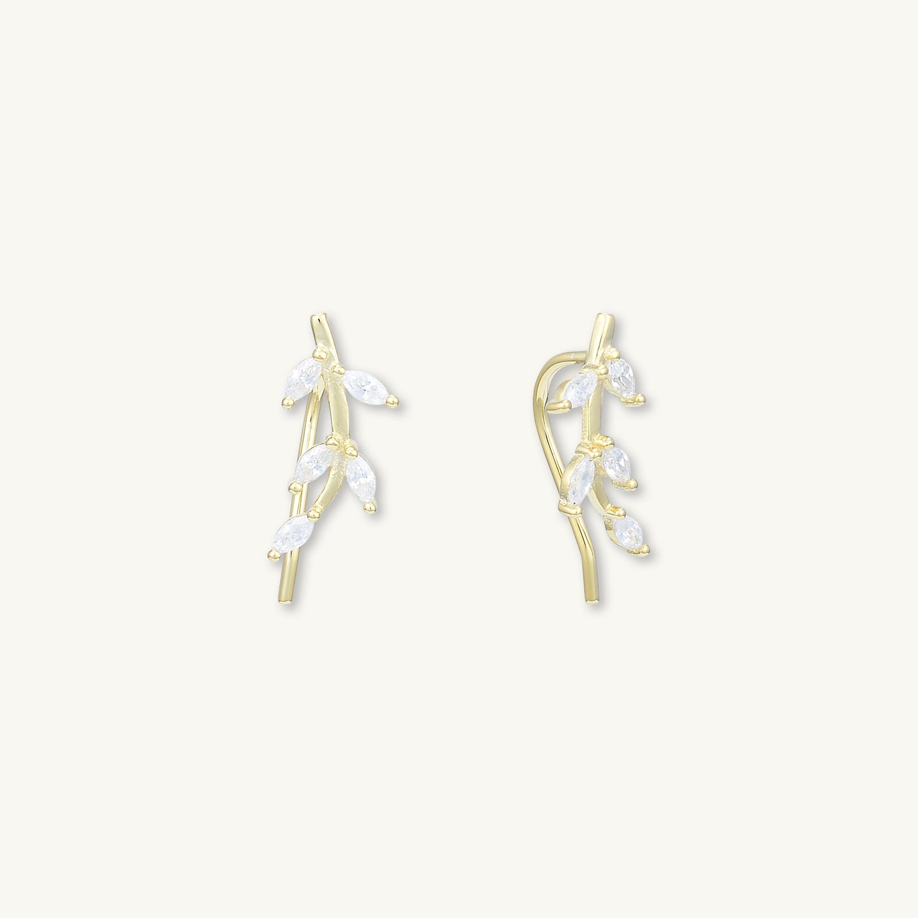 Leaf Sapphire Climber Earrings