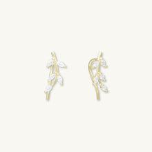 Leaf Sapphire Climber Earrings