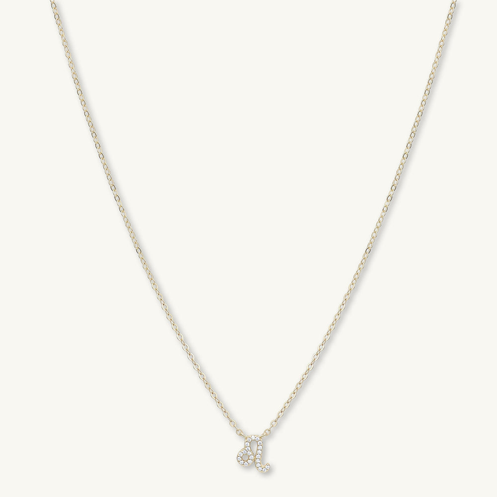 Leo Sapphire Charm Zodiac Star Sign Necklace