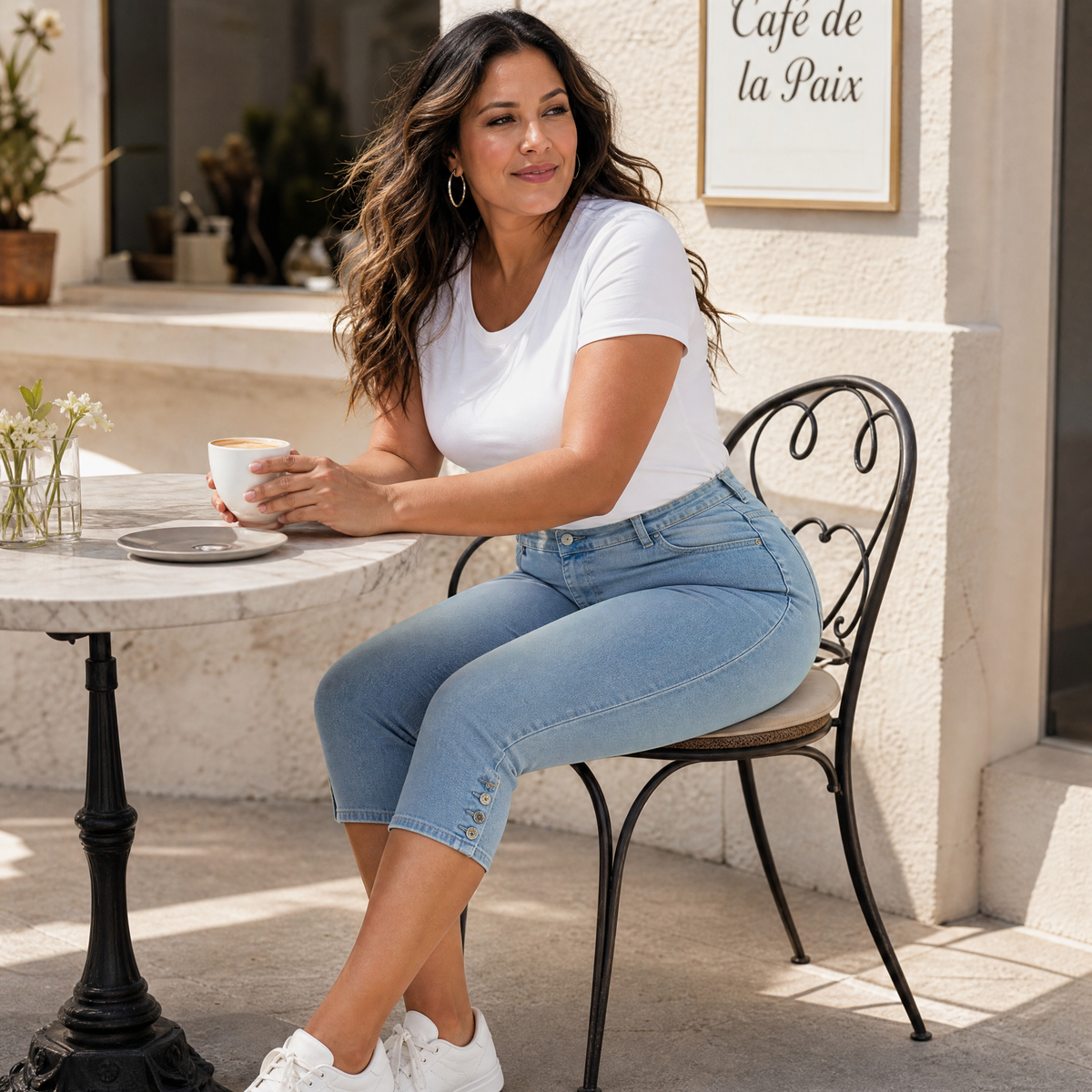 Velora — Slimming High-Waist Capri Jeans