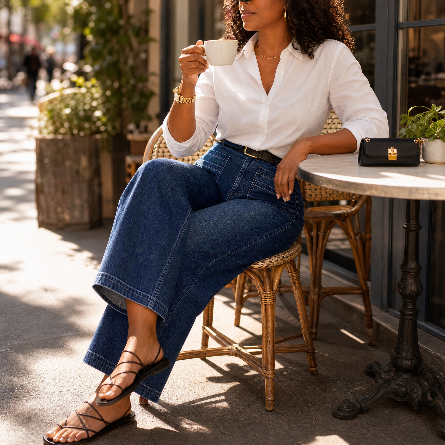 Vellora – Patch-Pocket Wide-Leg Jeans