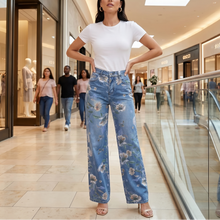 Blomara – Women's Floral Print Wide-Leg Jeans