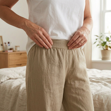 Brezia – Women's Asymmetric Linen Blend Cropped Pants