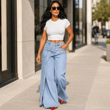 Vellara – Asymmetric Wrap Waist Wide Leg Jeans