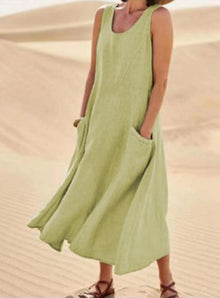 Elise Cotton Dress Woman – Soft, Breathable & Practical Pockets for Daily Comfort