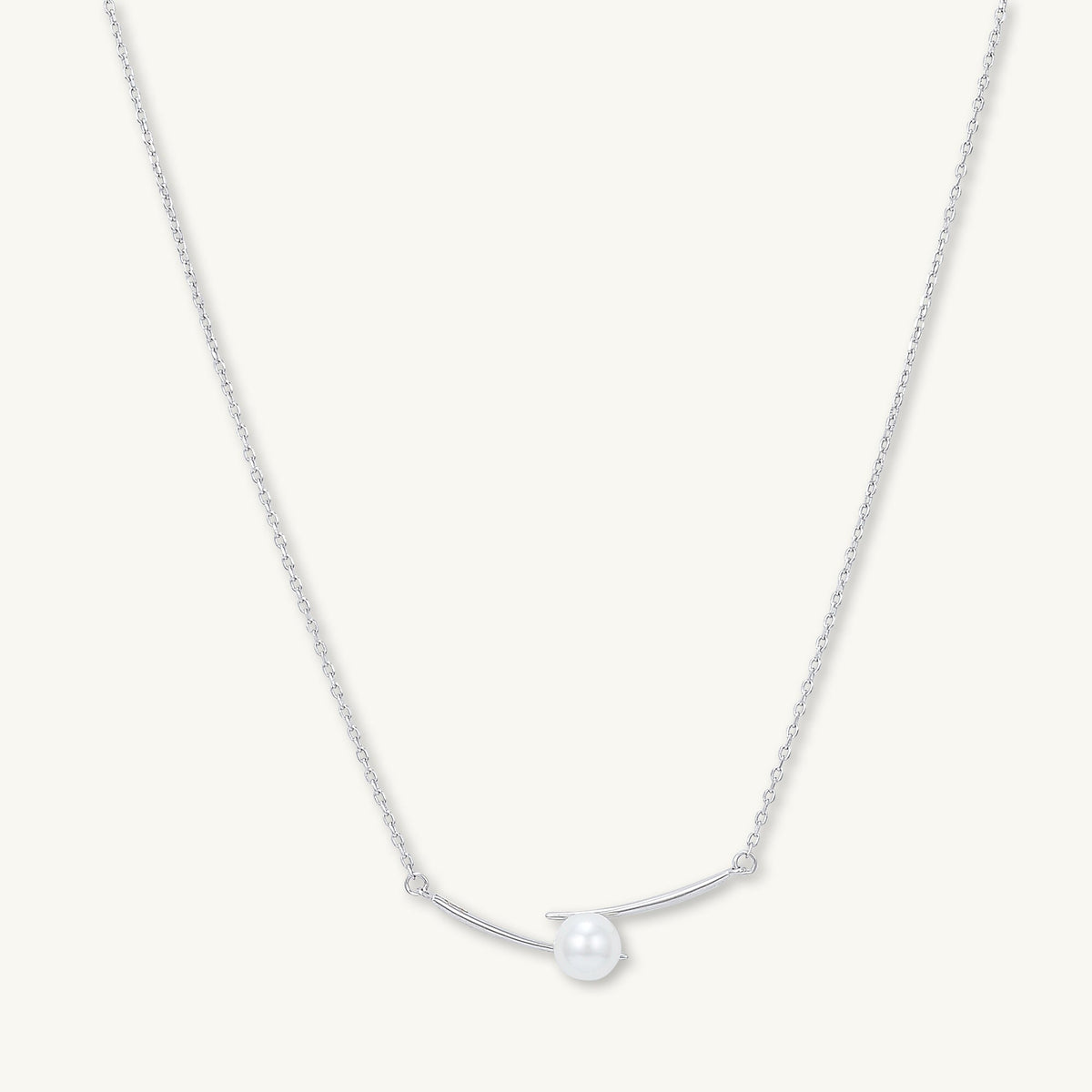 Linear Pearl Chain Necklace