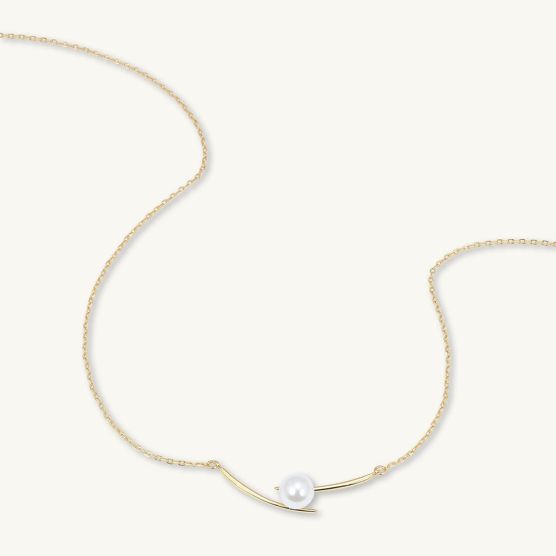 Linear Pearl Chain Necklace