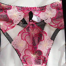 Florenza – Women's Embroidered Floral Lingerie and Garter Set