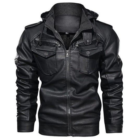 Adrian Rossi | Premium Hooded Leather Jacket For Men
