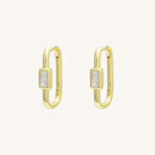 Long Baguette Huggie Hoops Earrings