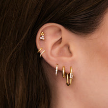 Long Baguette Huggie Hoops Earrings