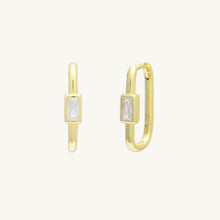 Long Baguette Huggie Hoops Earrings