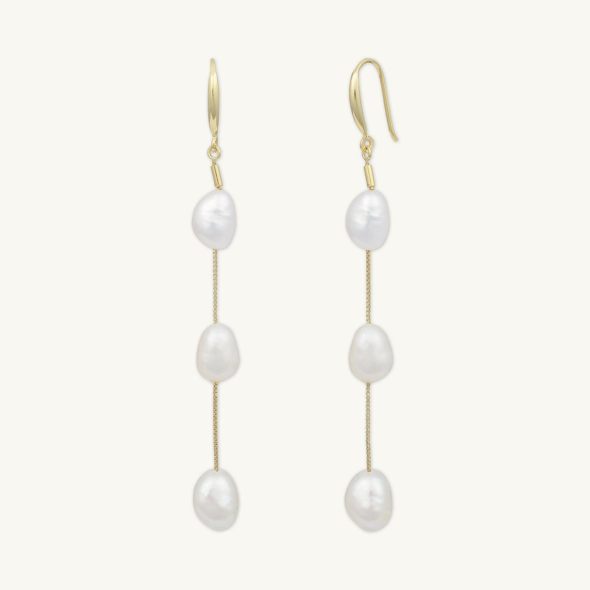 Long Drop Baroque Pearl Earrings