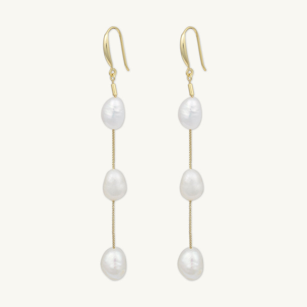Long Drop Baroque Pearl Earrings