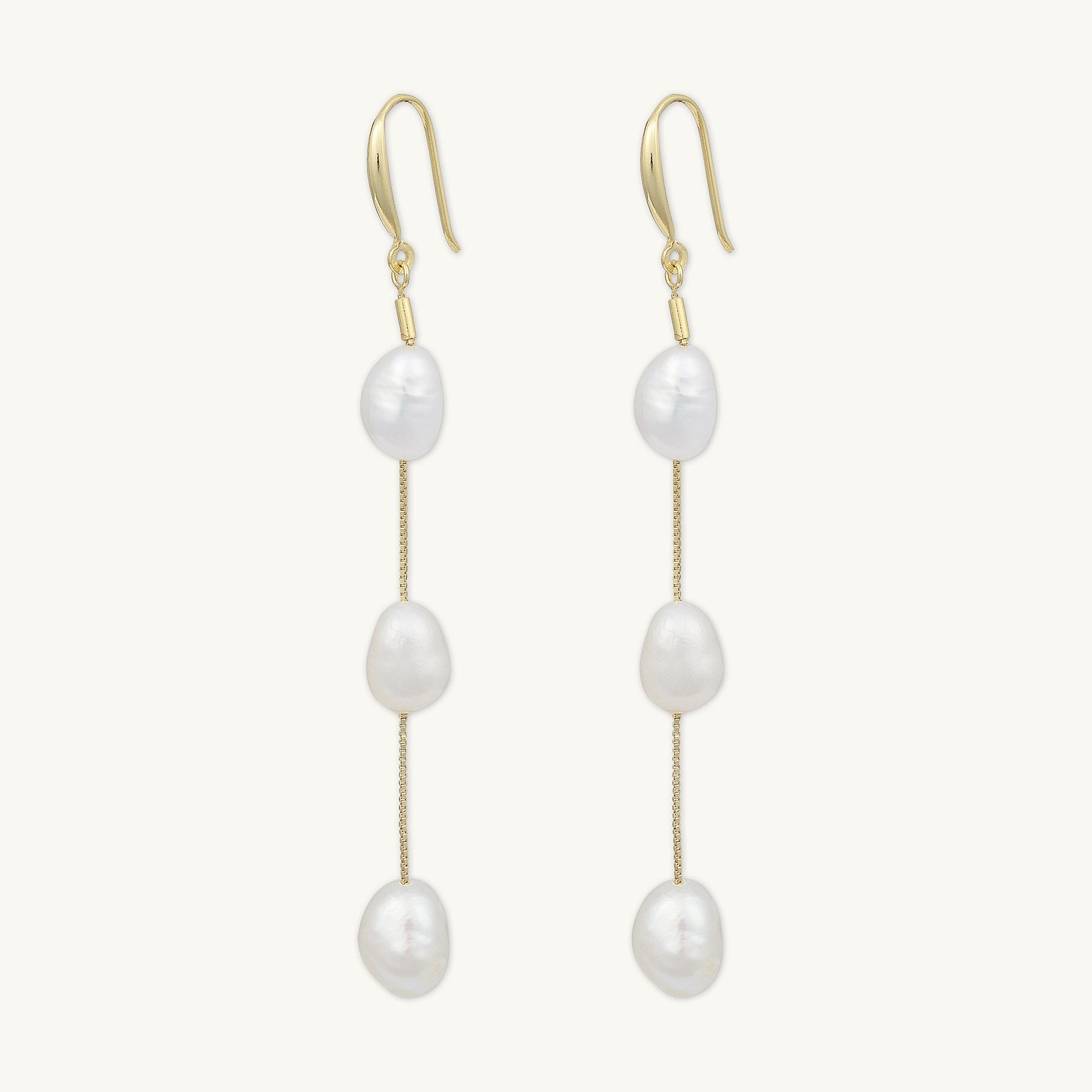 Long Drop Baroque Pearl Earrings