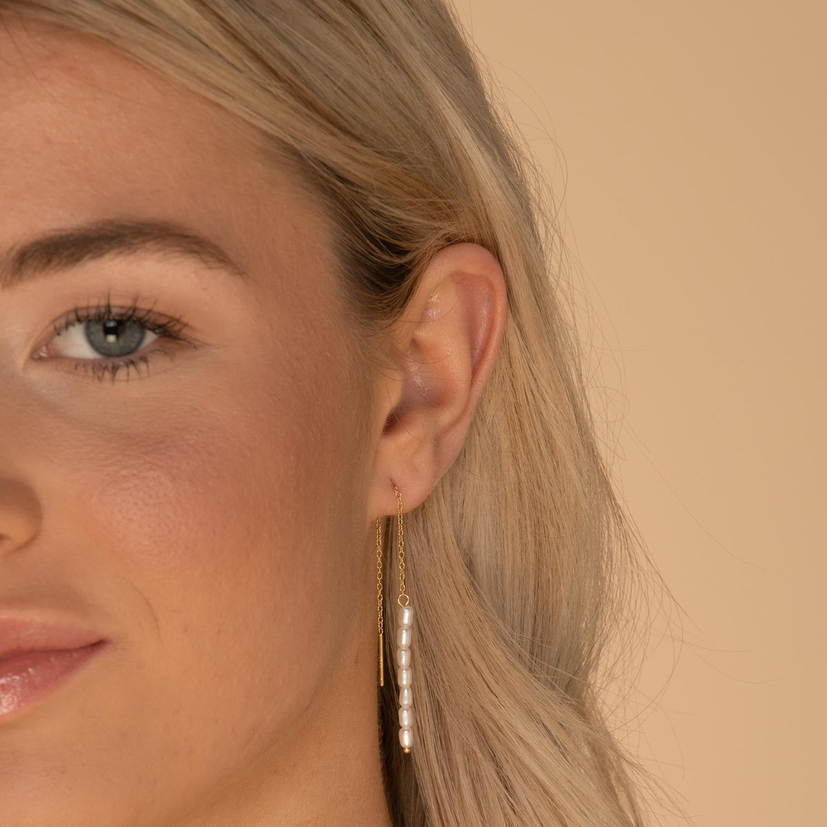 Long Pearl Threader Earrings