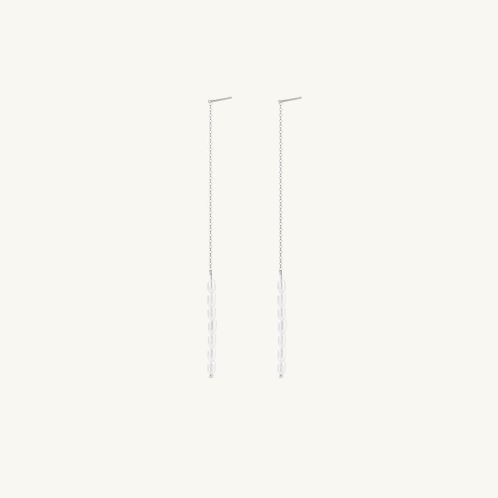 Long Pearl Threader Earrings