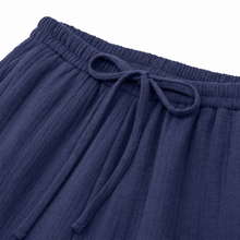 Loravie – Crinkle Wide Leg Elastic Waist Lounge Pants for Women