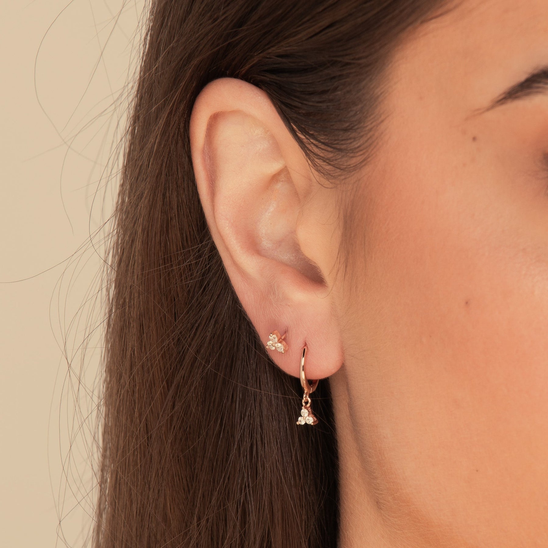 Lotus Dangling Hoop Earrings