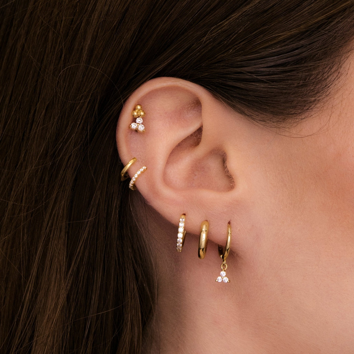 Lotus Dangling Hoop Earrings