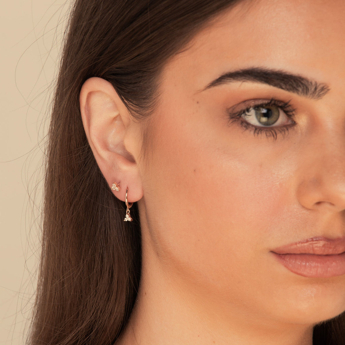 Lotus Dangling Hoop Earrings