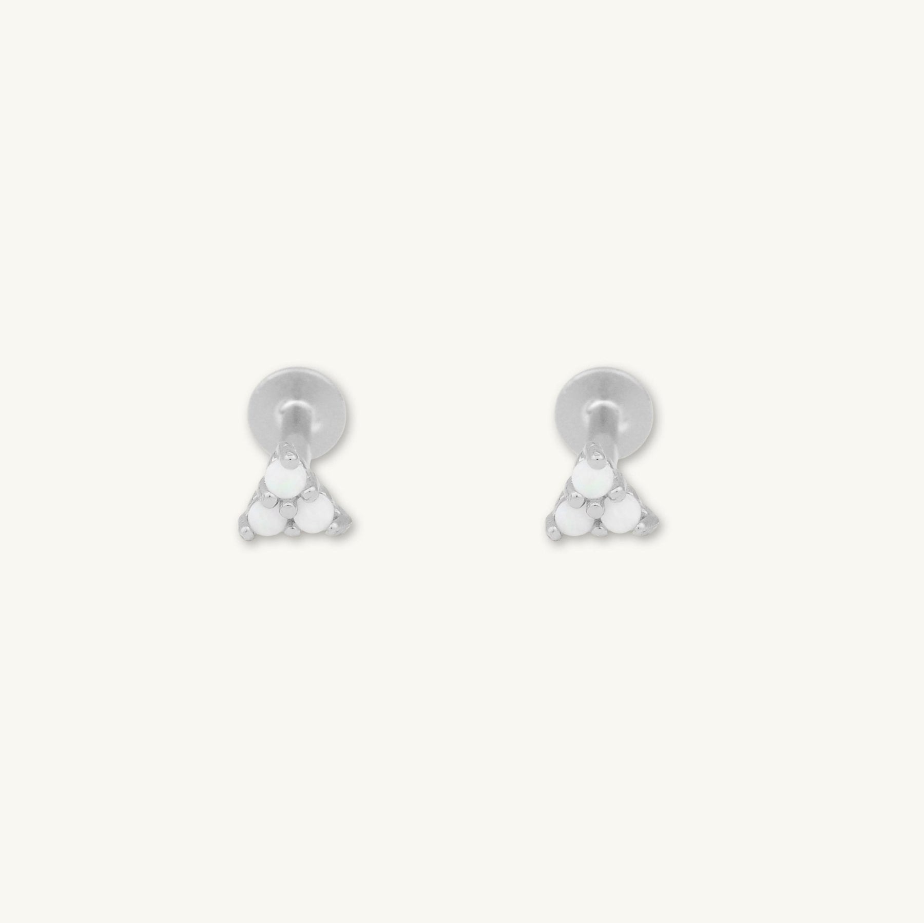 Lotus Opal Flat Back Earrings