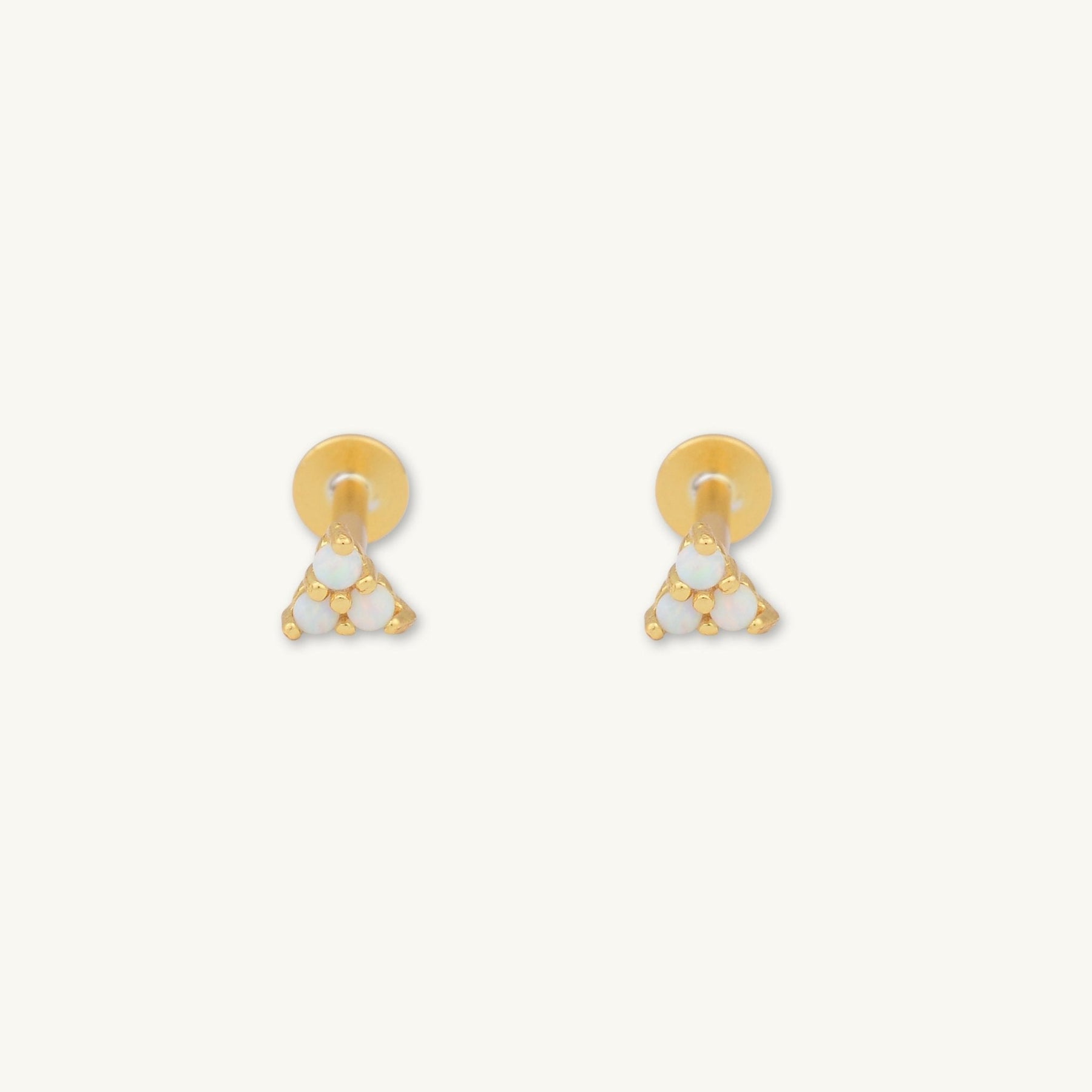 Lotus Opal Flat Back Earrings